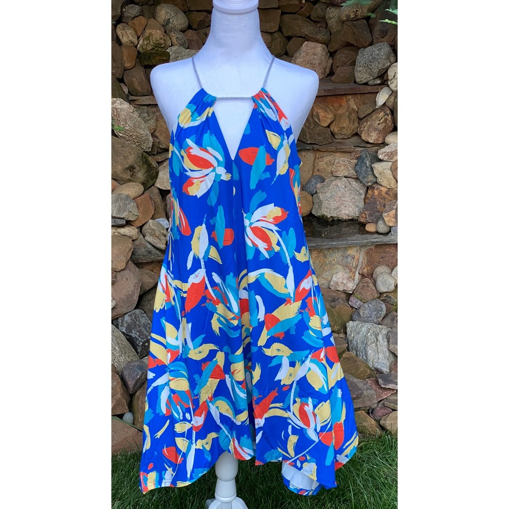 Banana Boat Sundress Size Medium New With Tags Floral Halter Sharkbite BB882 - Picture 6 of 8
